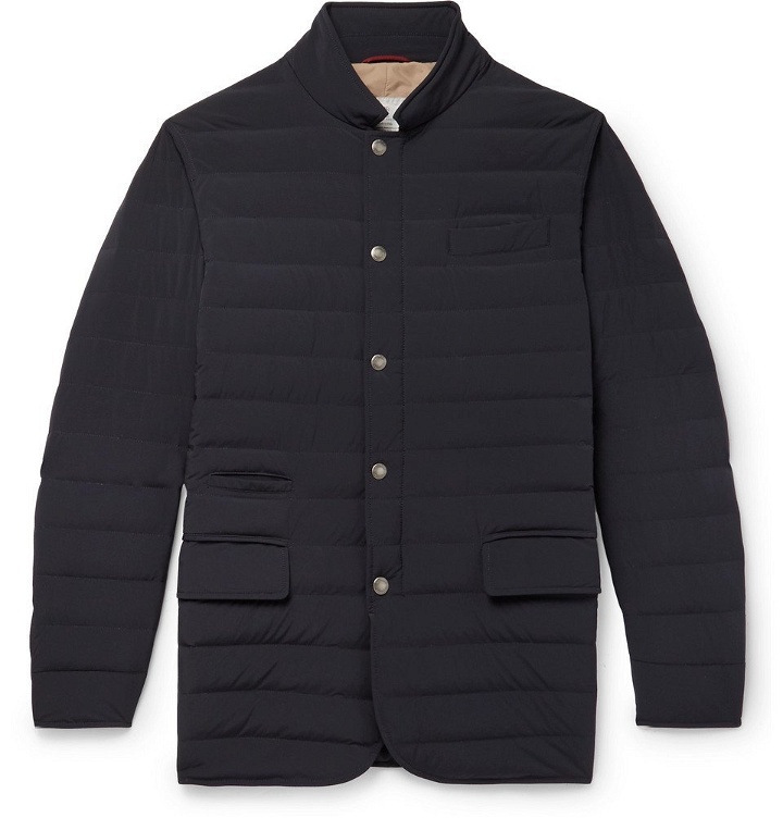 Photo: Brunello Cucinelli - Slim-Fit Quilted Shell Down Jacket - Navy