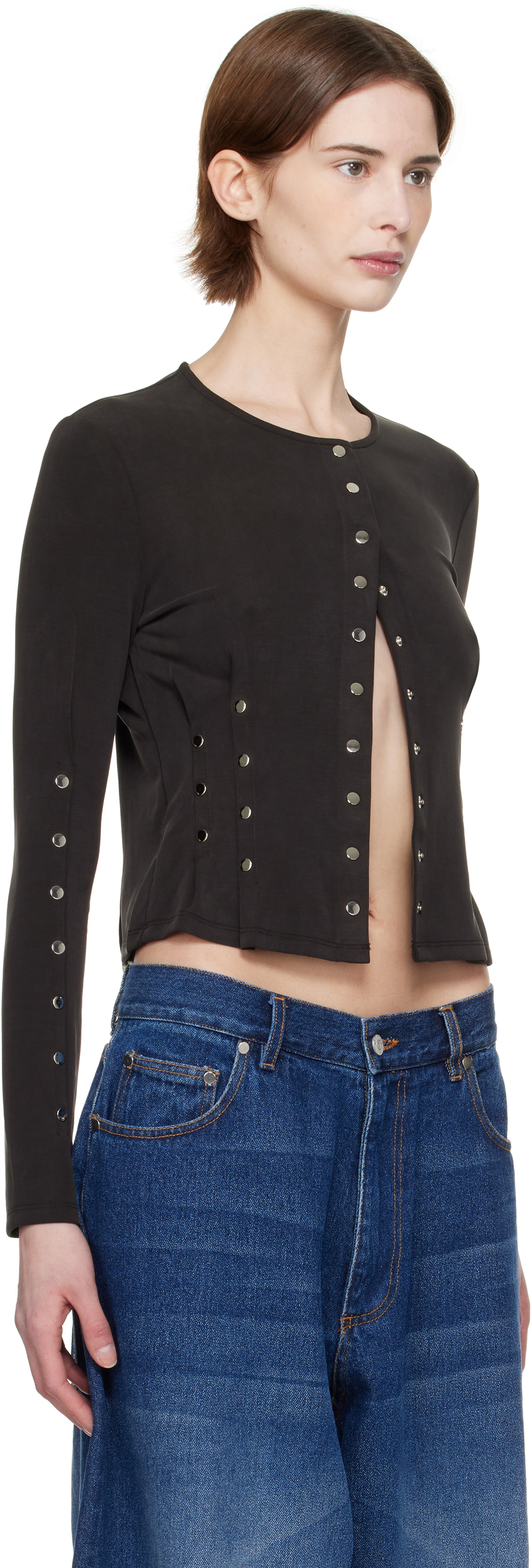 Eckhaus Latta Black Nailed Cardigan