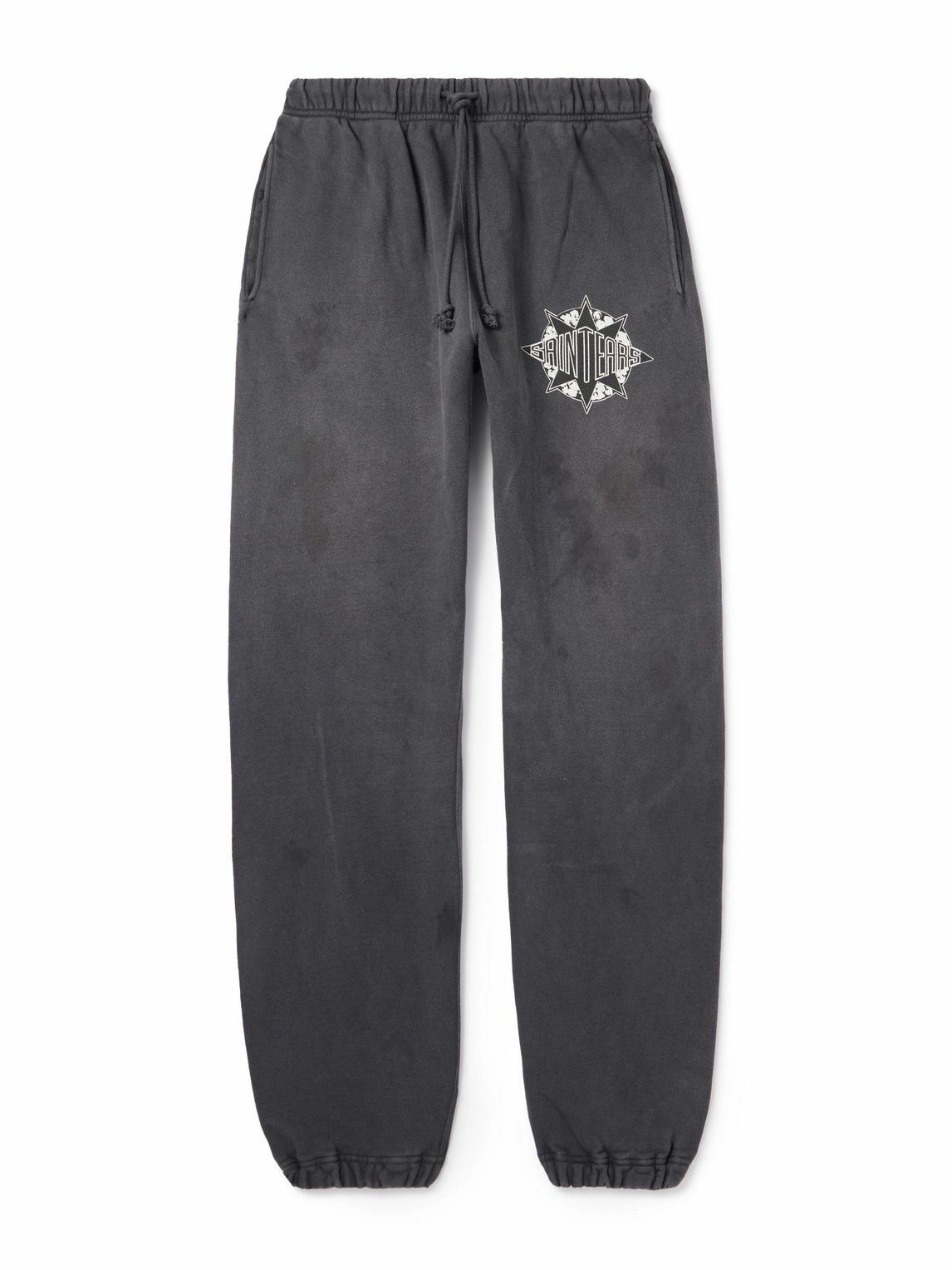 Saint Mxxxxxx Saint Aries Printed Cotton Sweatpants Black