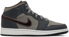 Nike Jordan Kids Gray Air Jordan 1 Mid SE Big Kids Sneakers