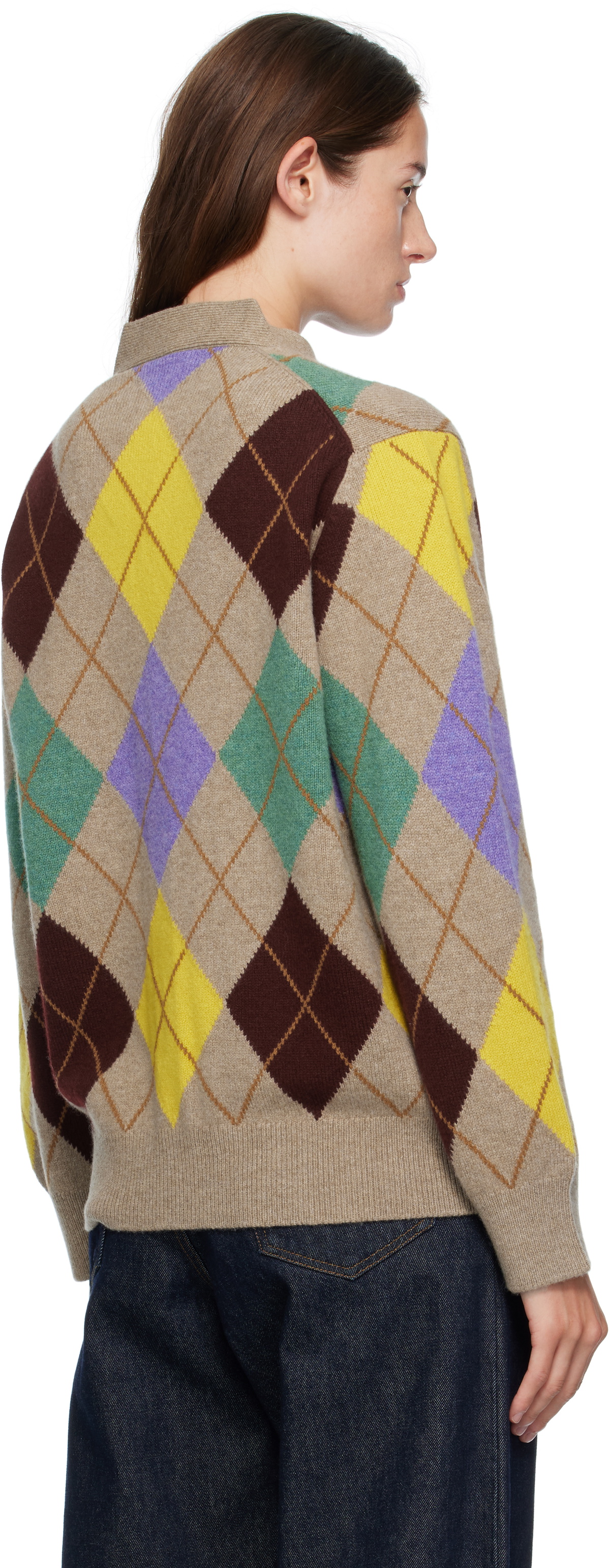 &Daughter Taupe Ava Argyle Cardigan
