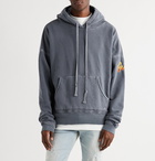 Greg Lauren - Embroidered Loopback Cotton and Hemp-Blend Jersey Hoodie - Blue