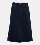 Burberry High-rise denim midi skirt