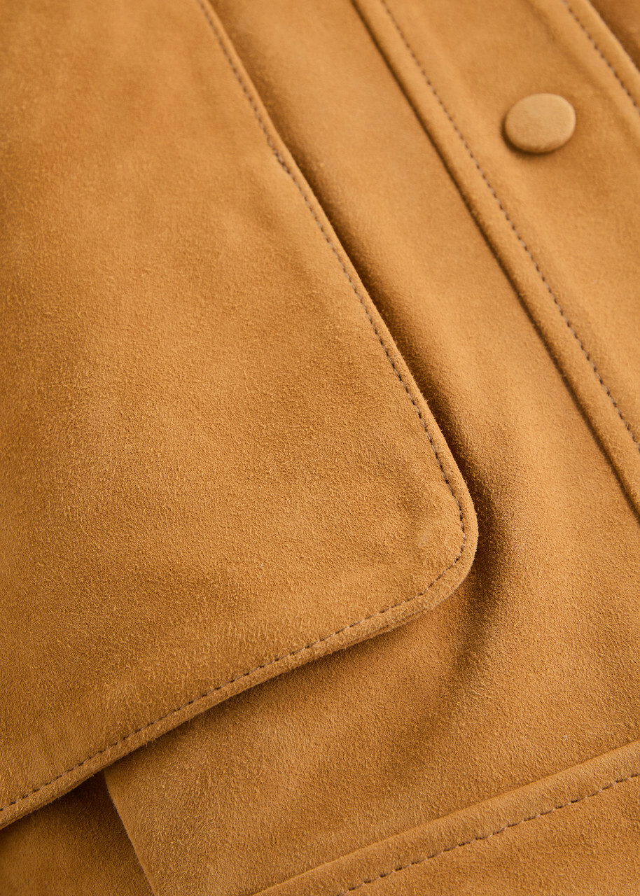 Aexae Panelled Suede Jacket Camel