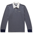 Saturdays NYC - Sanders Twill-Trimmed Logo-Embroidered Striped Cotton Polo Shirt - Blue