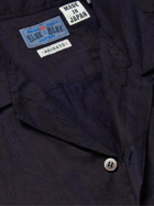 Blue Blue Japan - Camp-Collar Garment-Dyed Cotton-Jacquard Shirt - Blue