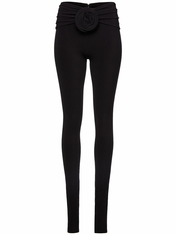 Photo: MAGDA BUTRYM - Draped Jersey Leggings W/rose