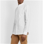 MAN 1924 - Mao Slim-Fit Grandad-Collar Textured-Cotton Shirt - White