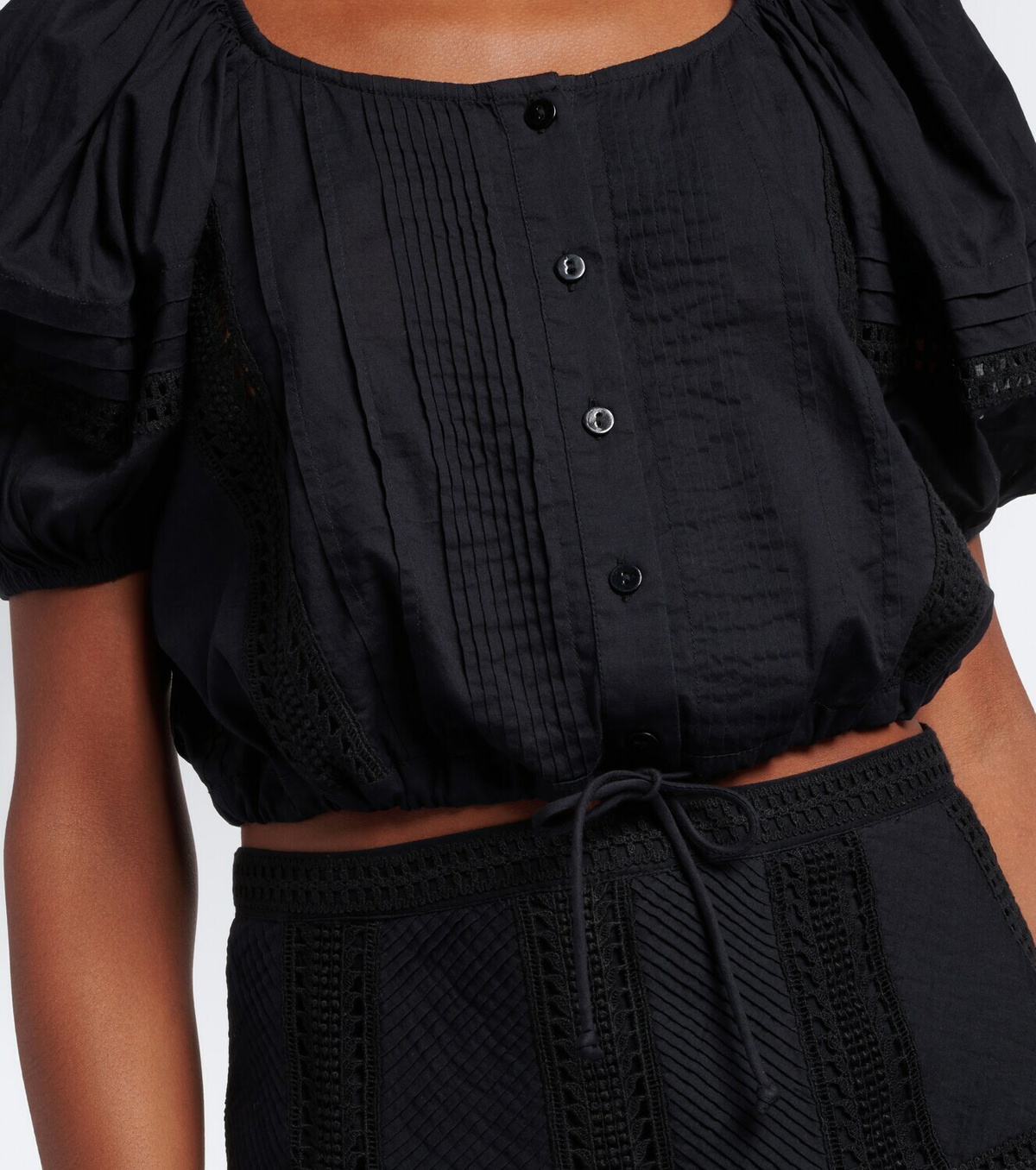 Ulla Johnson Clara embroidered cotton crop top