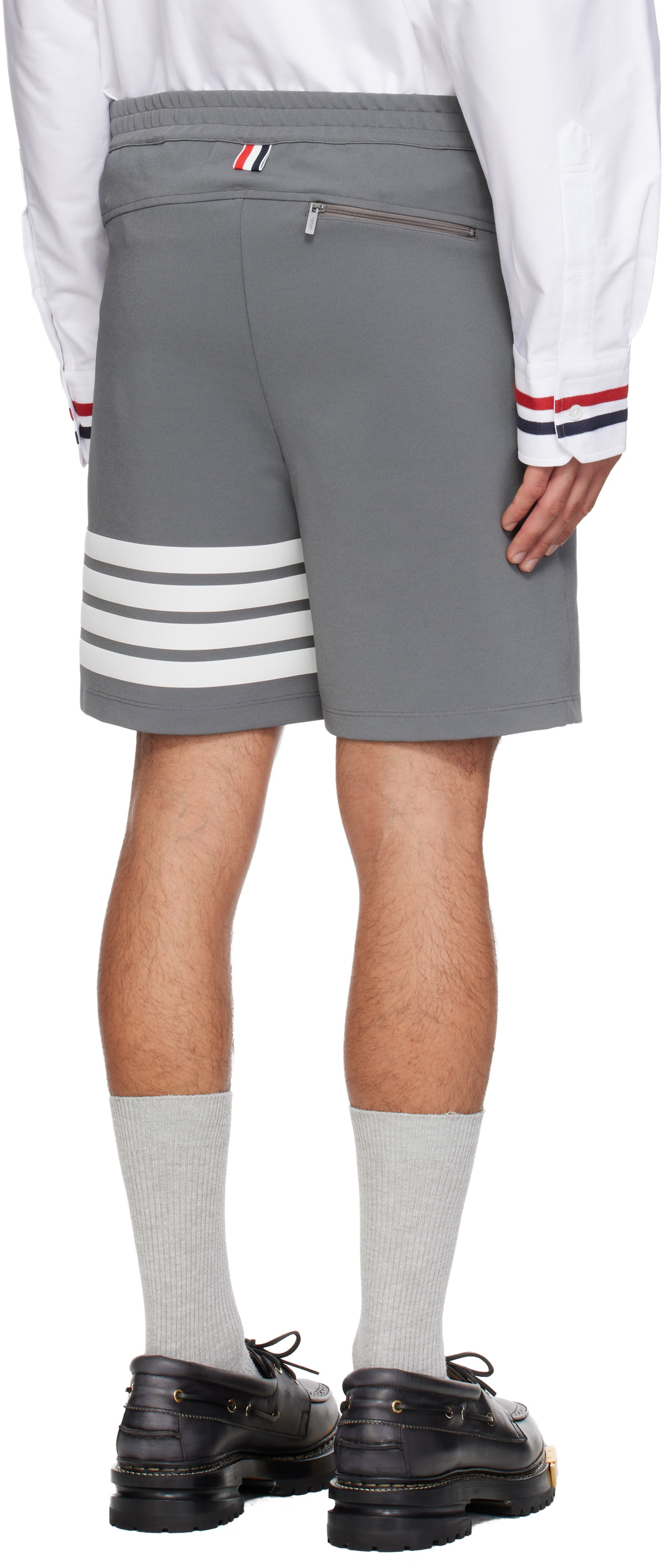Thom Browne Gray 4-Bar Tech Shorts