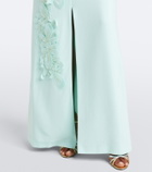 Costarellos Verana embellished floral-appliqué crêpe gown