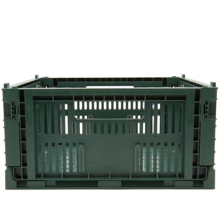 Photo: HAY Medium Square Recycled Colour Crate in Dark Green 