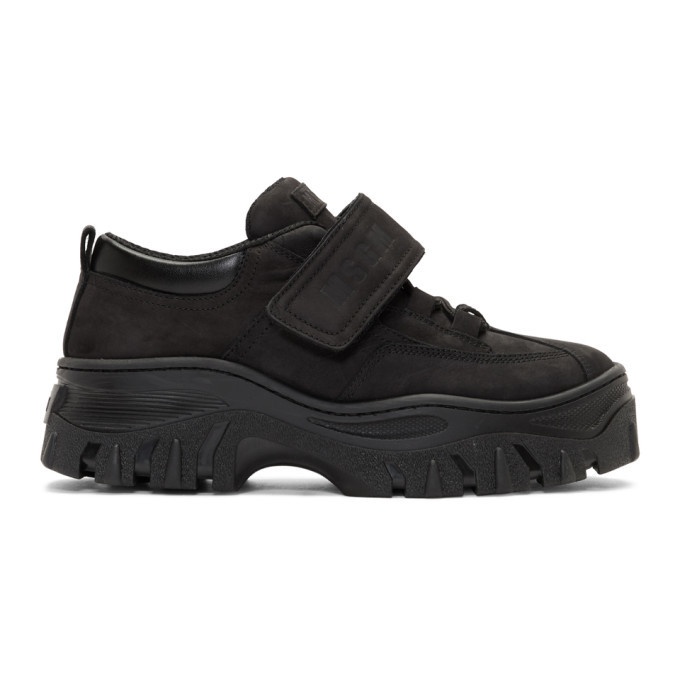 Photo: MSGM Black Suede Strap Chunky Double Sole Sneakers