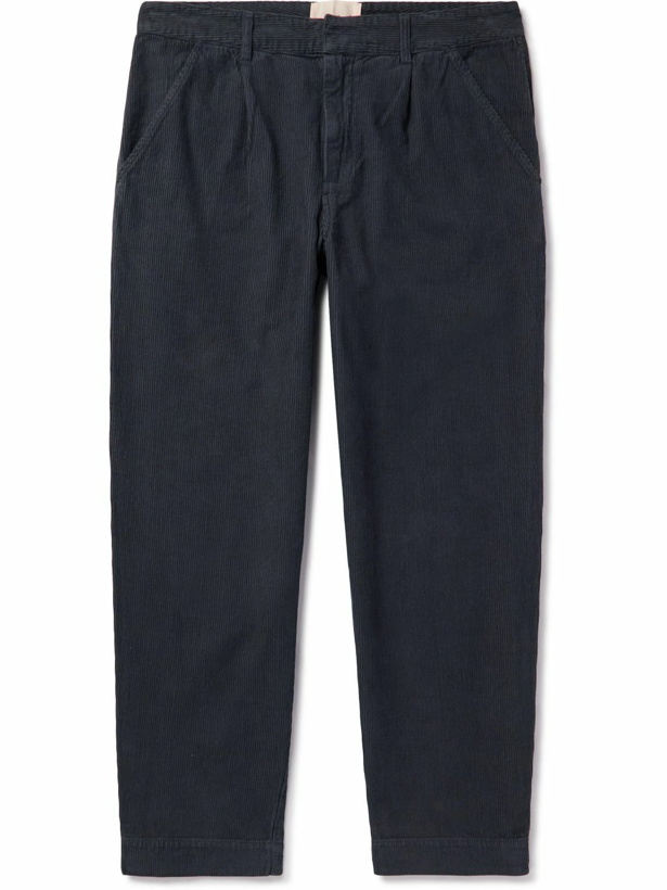 Photo: Folk - Tapered Cotton-Twill Trousers - Blue