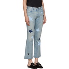 Stella McCartney Blue Stars Skinny Kick Flare Jeans