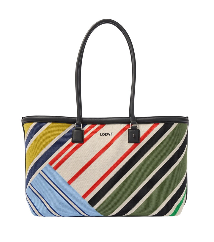 Photo: Loewe Verano Large striped canvas tote bag