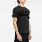 GCDS Men's Logo Velvet T-Shirt in Nero