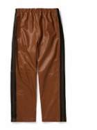 Marni - Straight-Leg Striped Nappa Leather Trousers - Brown