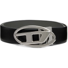 Diesel Black 3.9cm Leather Reversible Belt