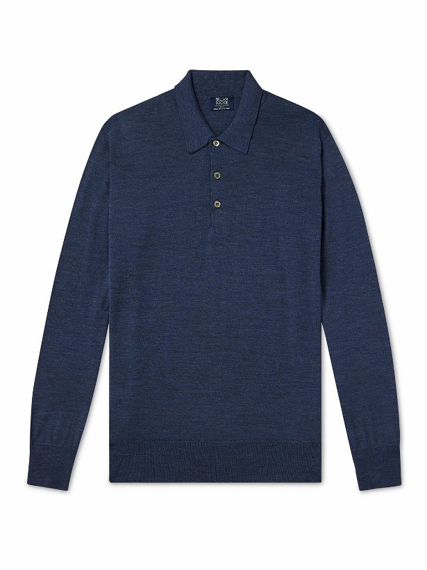 Photo: William Lockie - Slim-Fit Merino Wool Polo Shirt - Blue