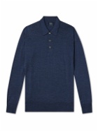 William Lockie - Slim-Fit Merino Wool Polo Shirt - Blue