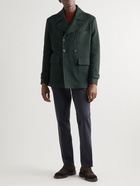 Rubinacci - Herringbone Wool Peacoat - Green