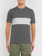 Brunello Cucinelli - Panelled Mélange Cotton-Jersey T-Shirt - Gray