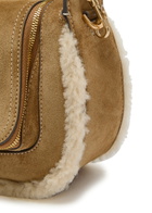 Anya Hindmarch Vere Small Shearling-trimmed Suede Cross-body bag - Brown - One Size