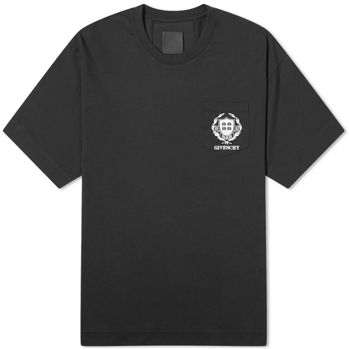 Photo: Givenchy Men's Crest Logo T-Shirt in Black