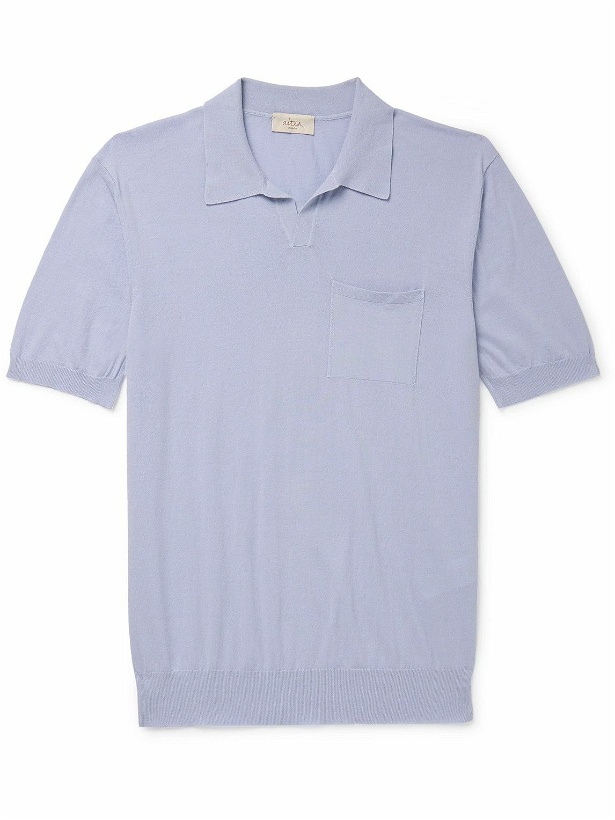Photo: Altea - Slim-Fit Garment-Dyed Cotton Polo Shirt - Blue