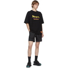 Heron Preston Black and Yellow Logo T-Shirt