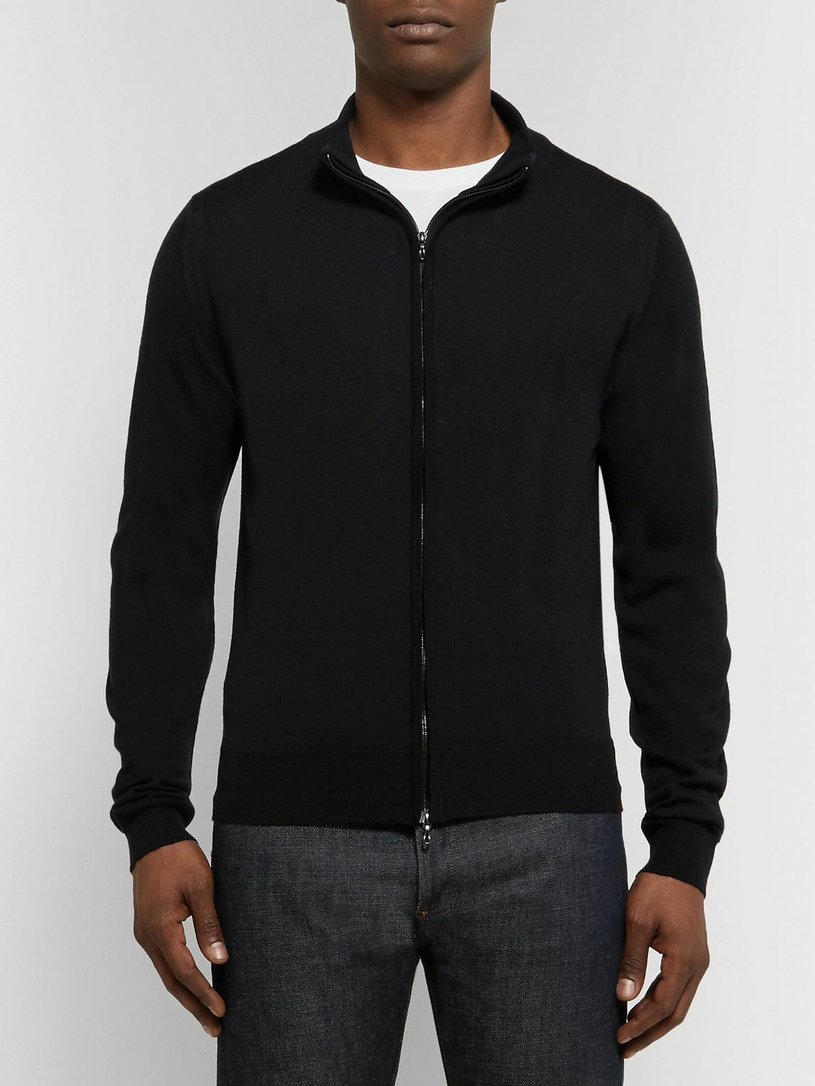 John Smedley - Claygate Merino Wool Zip-Up Cardigan - Blue