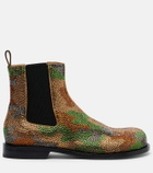 JW Anderson Camouflage embellished suede Chelsea boots