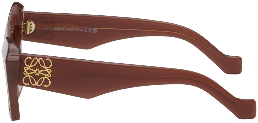 【関税&送料込】Loewe Burgundy Acetate Sunglasses LOEWE EYEWEAR Oversized square-frame crystal-embellished