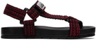 Bottega Veneta Black & Red Trip Sandals