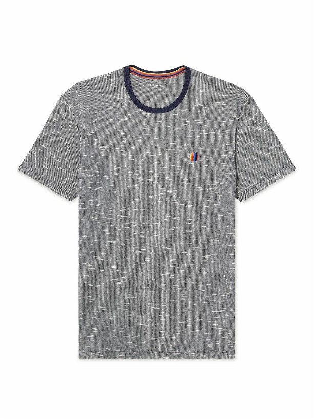 Photo: Paul Smith - Striped Cotton and Modal-Blend Jersey T-Shirt - Blue
