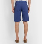 Canali - Stretch-Cotton Twill Shorts - Blue
