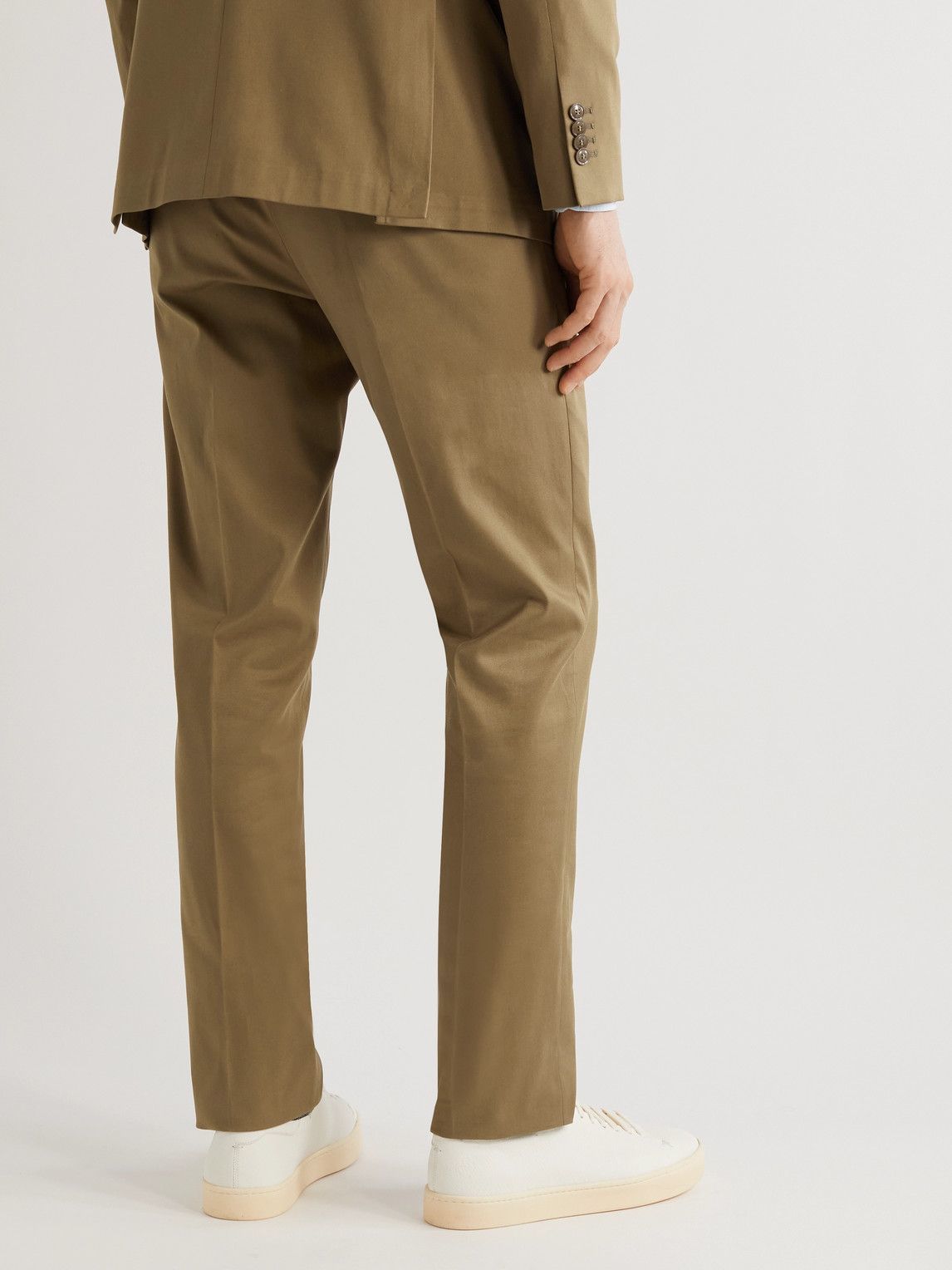 MP Massimo Piombo - Andy Straight-Leg Pleated Cotton-Blend Twill Trousers - Brown