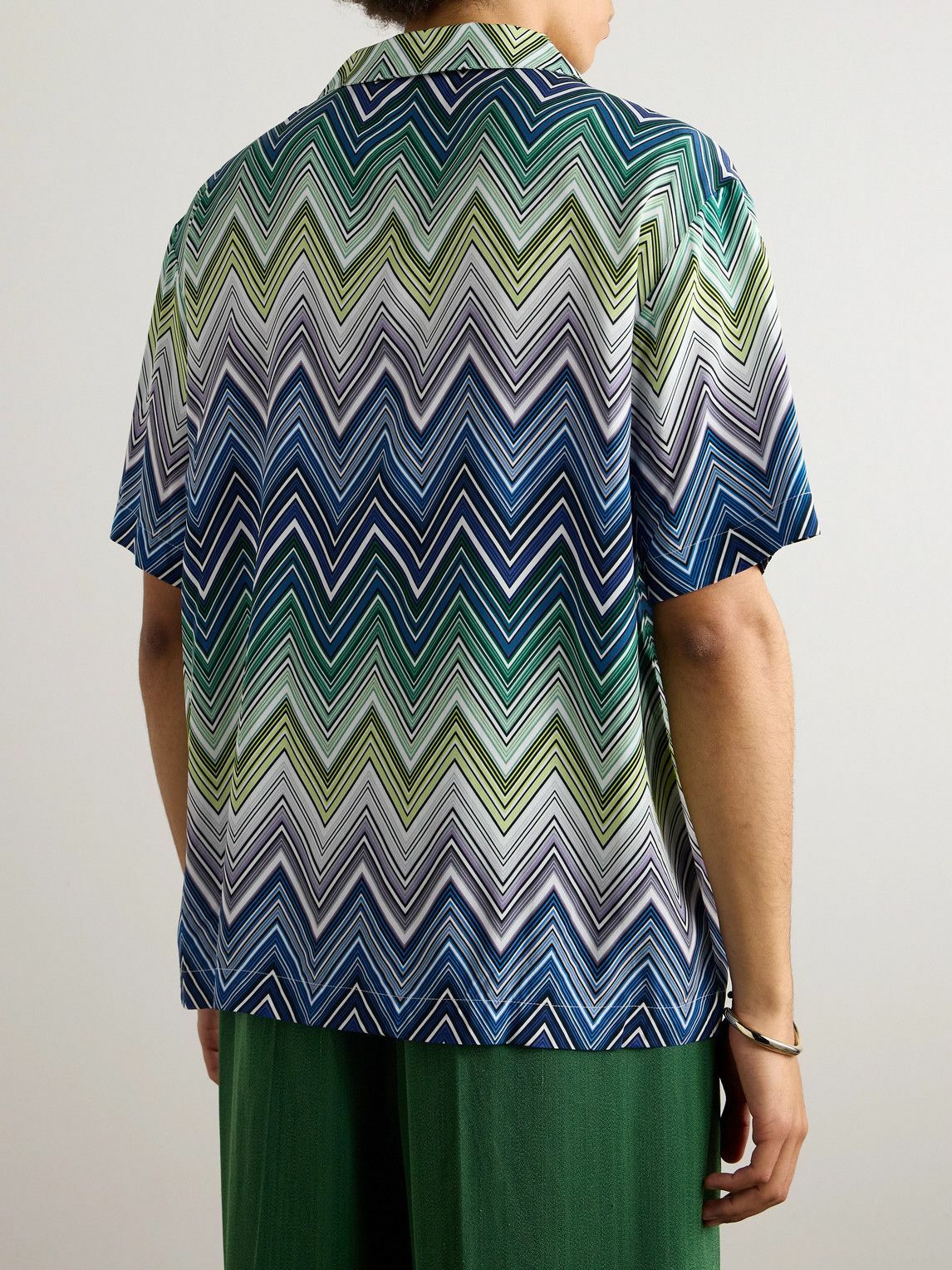 Missoni - Camp-Collar Striped Voile Shirt - Blue Missoni