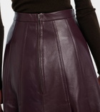 Emilia Wickstead Kensie high-rise leather midi skirt