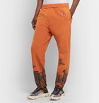 Undercover - Valentino Tapered Printed and Embroidered Nylon-Blend Sweatpants - Orange