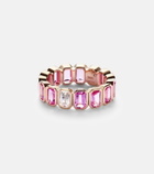 Shay Jewelry 18kt rose gold ring with pink sapphires and diamond