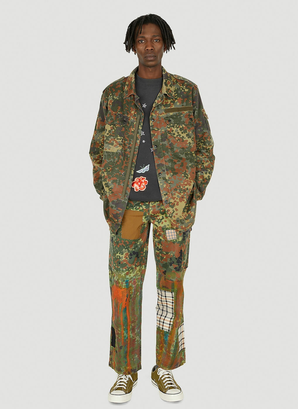 Patchwork Military Pants in Green LN-CC