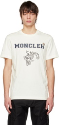 Moncler White Flocked T-Shirt