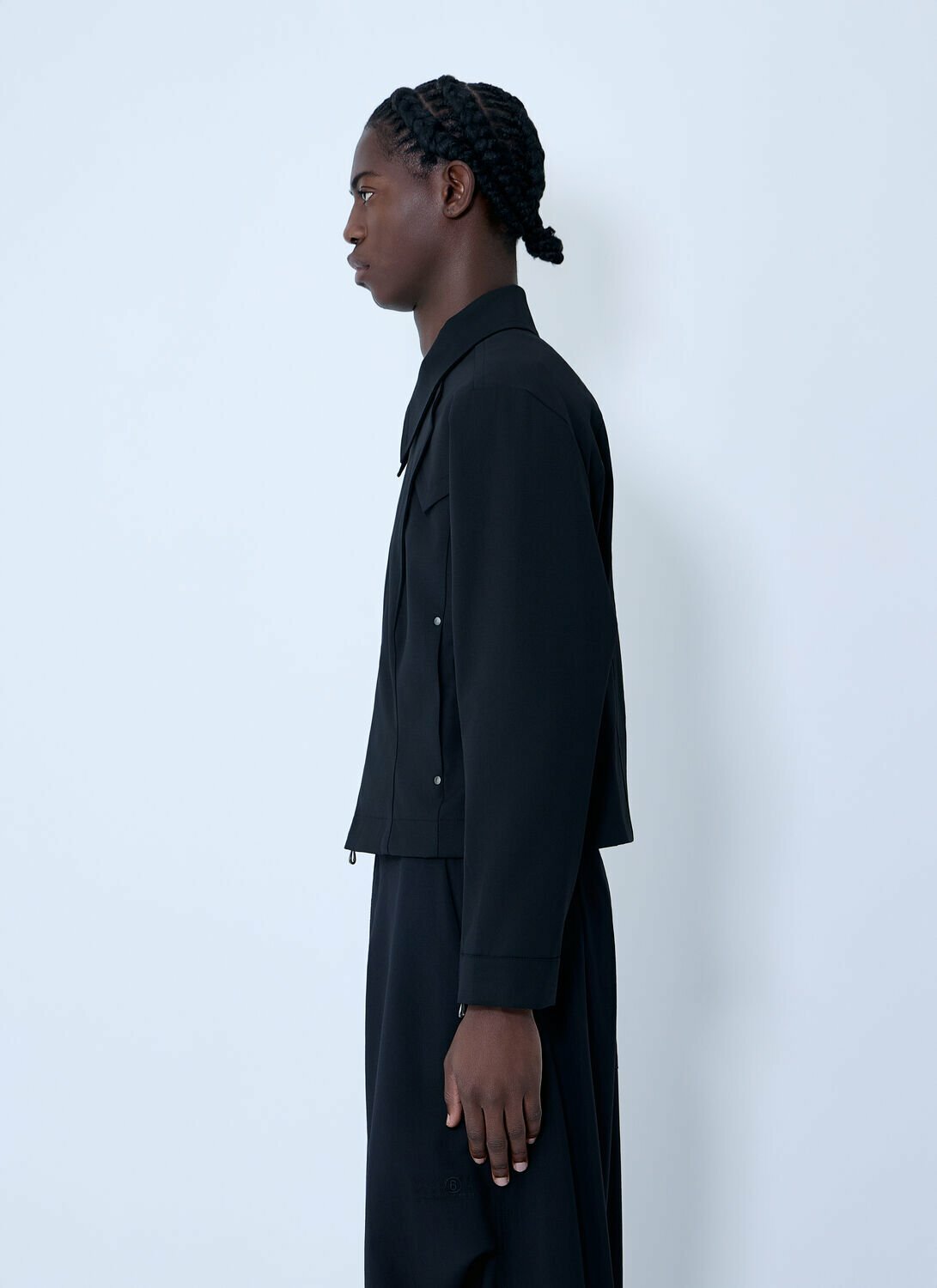 ジャケット・アウター KIKO KOSTADINOV KRANER CROPPED SHIRT Kiko Kostadinov: Black Kraner Cropped Blouson Jacket | SSENSE