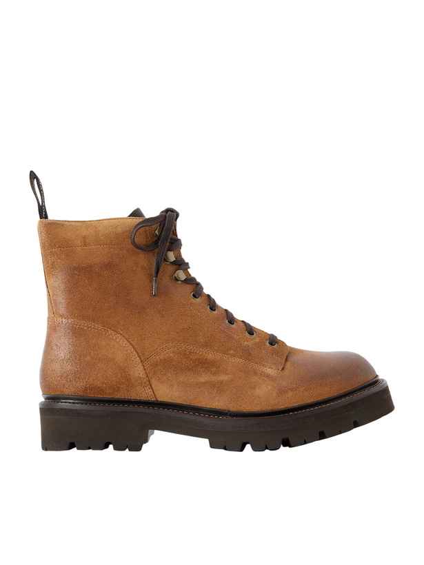 Photo: Grenson - Callum Burnished-Suede Lace-Up Boots - Brown