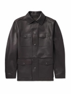 Canali - Leather Overshirt - Brown