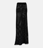 Dries Van Noten - Crochet cotton maxi skirt