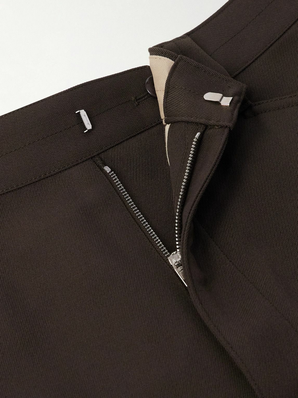 LEMAIRE - Straight-Leg Pleated Twill Trousers - Brown