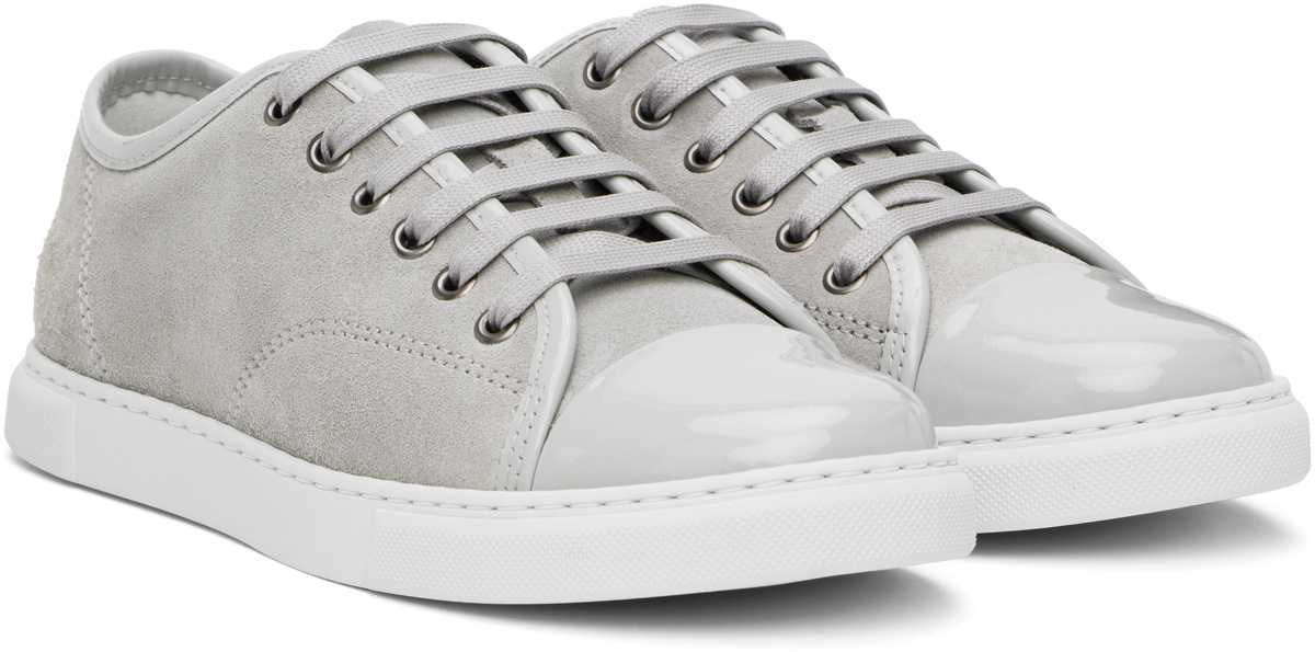 Lanvin DBB1 Suede And Patent Leather Sneakers Shoes Men\'s Size 12EU 13US Gray Blue Dbb1 Sneakers In Suede And Patent Leather | Lanvin main image 2